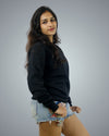 Black Regular Fit Zero Sweatshirt For Women