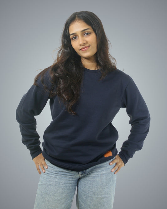 Navy Regular Fit Zero Sweatshirt For Women