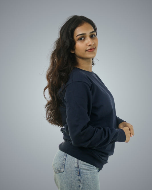 Navy Regular Fit Zero Sweatshirt For Women