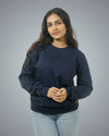 Navy Regular Fit Zero Sweatshirt For Women