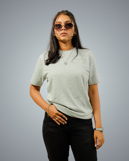 Grey Regular Fit Tshirt For Women