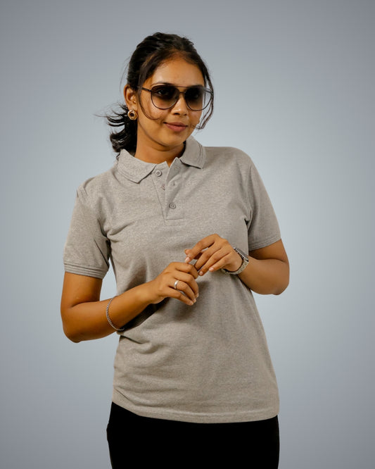 Grey Polo Tshirt For Women