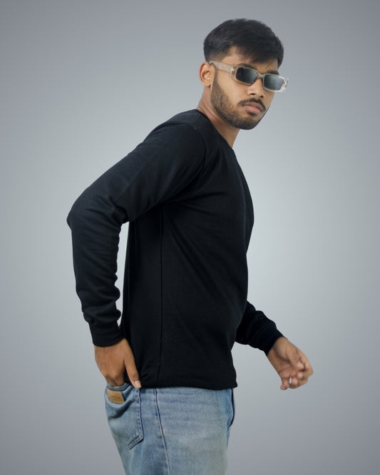 Navy Regular Fit Zero Sweatshirt For Men