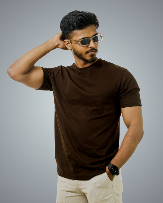 Brown Regular Fit Tshirt For Men