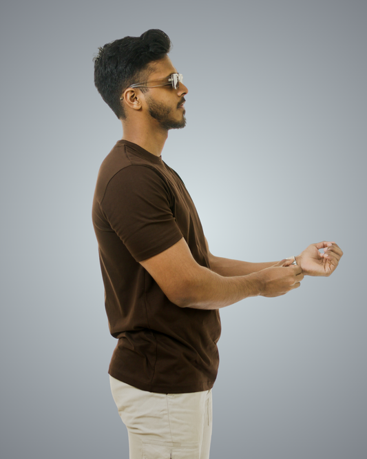 Brown Regular Fit Tshirt For Men