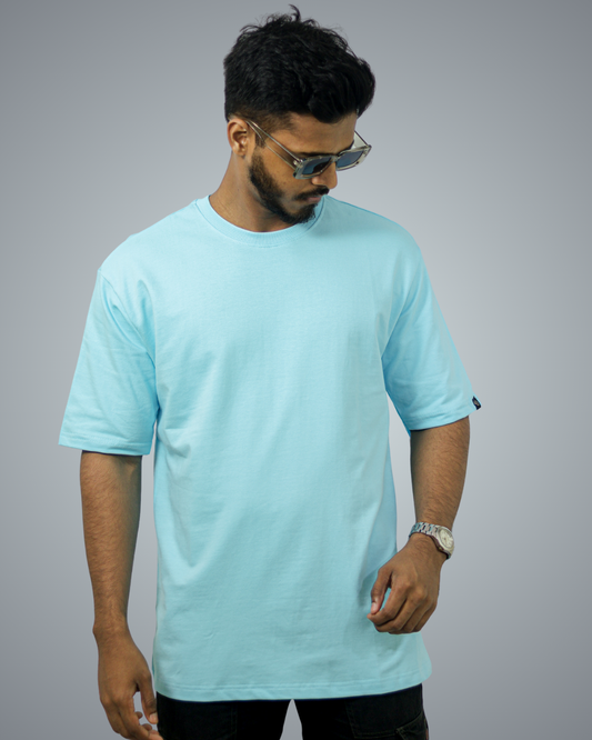 Sky Blue Oversized Tshirt For Men