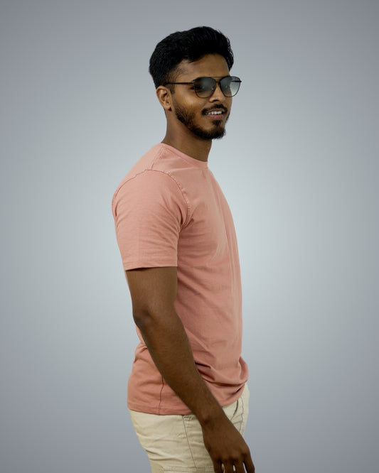 Peach Regular Fit Tshirt For Men