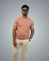 Peach Regular Fit Tshirt For Men
