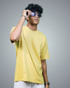 Beige Oversized Fit Tshirt For Men