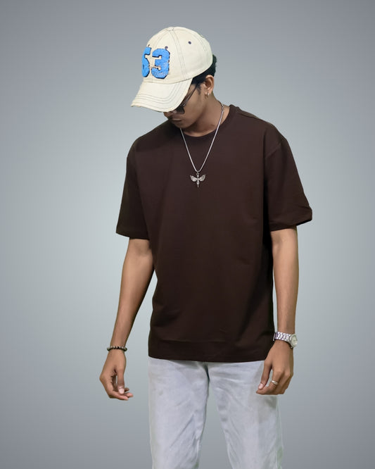 Brown Oversized Fit Tshirt For Men