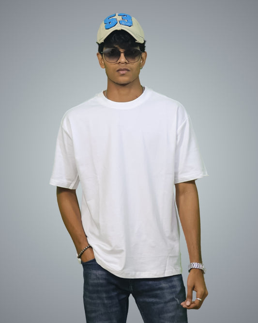 White Oversized Fit Tshirt For Men