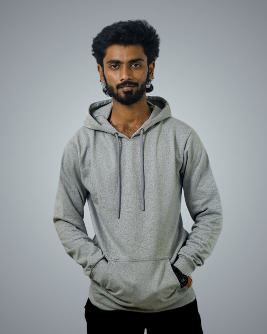 Grey Regular Fit Zero Hoodie For Men