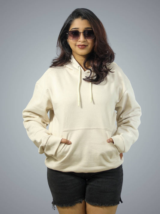 Off White Oversized Heavy Hoodie For Women