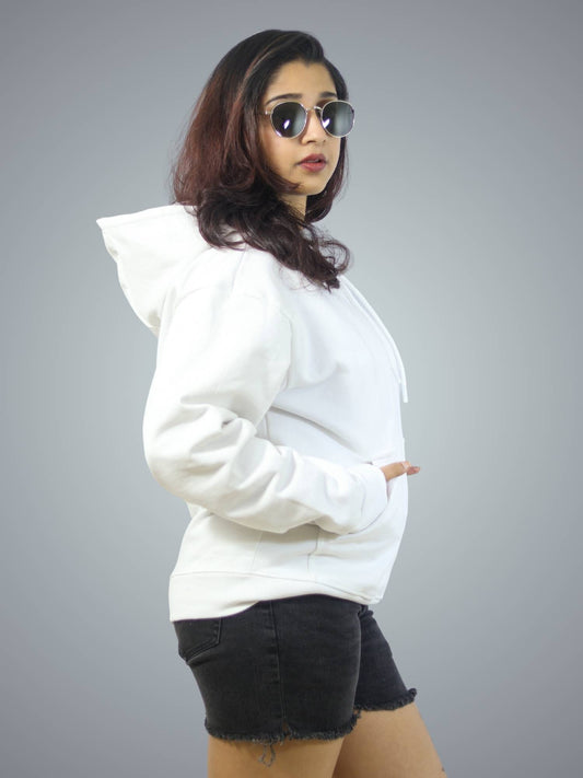 White Oversized Heavy Hoodie For Women