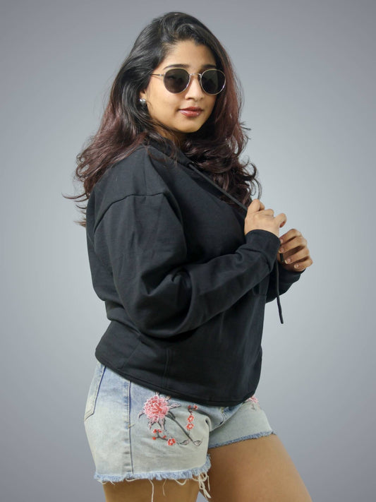 Black Oversized Heavy Hoodie For Women