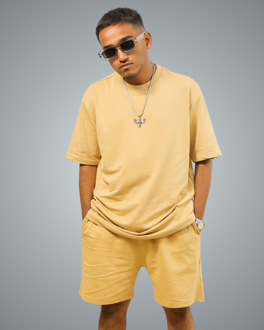 Beige Oversized Co-Ord Set For Men
