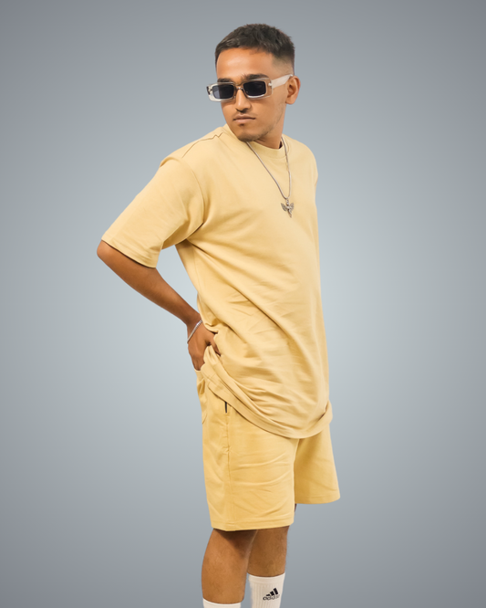 Beige Oversized Co-Ord Set For Men