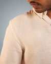 Beige Linen Regular Fit Shirt