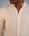 Beige Linen Regular Fit Shirt
