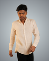 Beige Linen Regular Fit Shirt