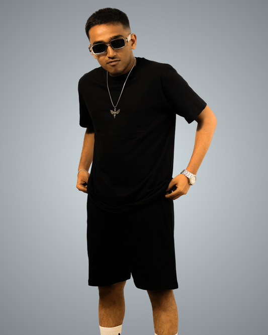 Black Oversized Co-Ord Set For Men