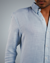 Sky Blue Linen Regular Fit Shirt