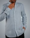Sky Blue Linen Regular Fit Shirt
