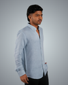 Sky Blue Linen Regular Fit Shirt