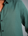Bottle Green Structured Regular Fit Shirt