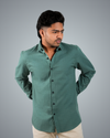 Bottle Green Structured Regular Fit Shirt