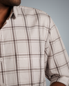 Coffee White Checks Regular Fit Shirt