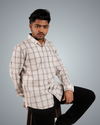Coffee White Checks Regular Fit Shirt