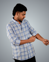 Evergreen Blue Checks Regular Fit Shirt