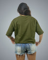 Army Green Oversized Fit Tshirt For Women