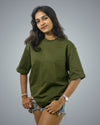 Army Green Oversized Fit Tshirt For Women