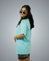 Sky Blue Oversized Fit Tshirt For Women