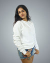 White Regular Fit Zero Sweatshirt For Women
