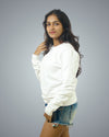 White Regular Fit Zero Sweatshirt For Women