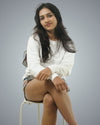 White Regular Fit Zero Sweatshirt For Women