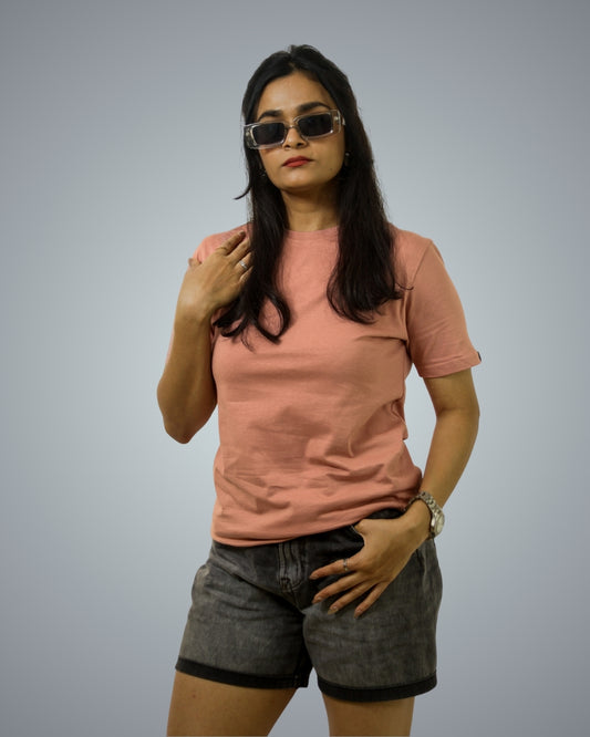 Peach Regular Fit T-Shirt For Women