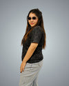 Acid Wash - Black Regular Fit Tshirt For Women