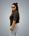 Acid Black Oversized Fit Tshirt For Women