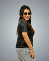 Acid Wash - Black Regular Fit Tshirt For Women