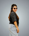Acid Black Oversized Fit Tshirt For Women