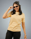 Beige Regular Fit Tshirt For Women