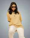Beige Oversized Fit Tshirt For Women