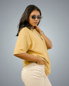 Beige Oversized Fit Tshirt For Women