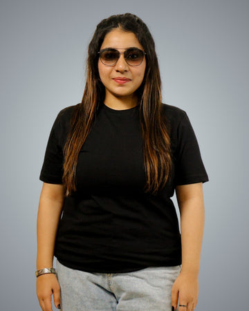 Black Regular Fit Tshirt For Women