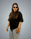 Black Oversized Fit Tshirt For Women