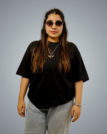 Black Oversized Fit Tshirt For Women